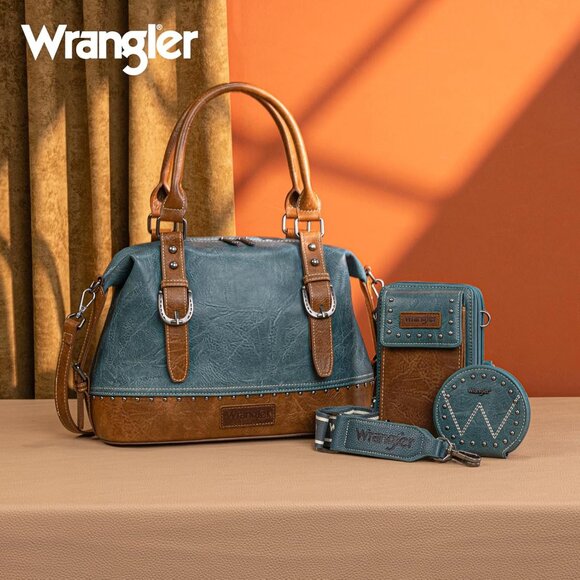 Wrangler 3Pcs Doctor Bag Sets for Women Top-handle Satchel Bag with Cell Phone H - Picture 4 of 7